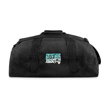 My Tummy Hurts But I'm Being Really - Recycled Duffel Bag - black - Back