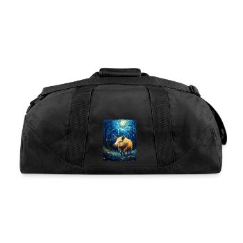 Hog Hunting Hog Hunter Starry Night Painting - Recycled Duffel Bag - black - Back