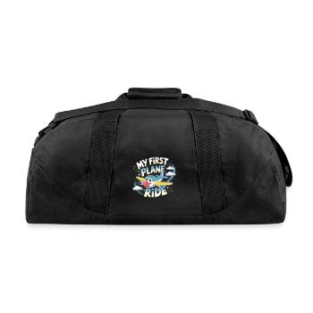 My First Plane Ride Adventure for Kids - Recycled Duffel Bag - black - Back