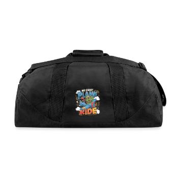 My First Plane Ride Adventure for Kids - Recycled Duffel Bag - black - Back
