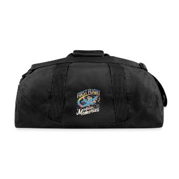 My First Plane Ride First Flight - Recycled Duffel Bag - black - Back