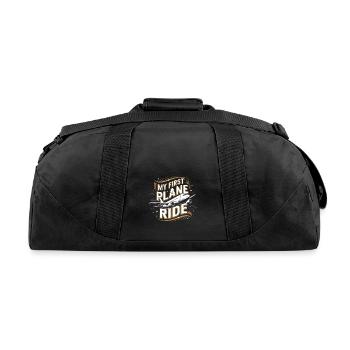My First Plane Ride Adventure Awaits - Recycled Duffel Bag - black - Back