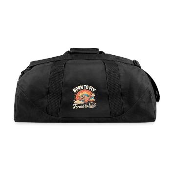 Born To Fly My First Plane Ride - Recycled Duffel Bag - black - Back