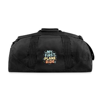 My First Plane Ride Adventure for Kids - Recycled Duffel Bag - black - Back