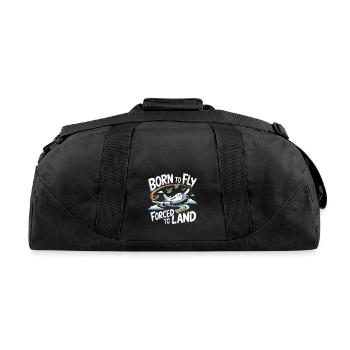 Born To Fly My First Plane Ride - Recycled Duffel Bag - black - Back