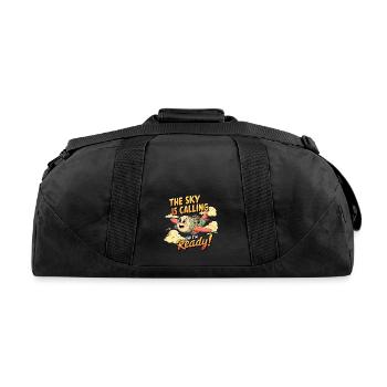 My First Plane Ride The Sky Is Calling - Recycled Duffel Bag - black - Back