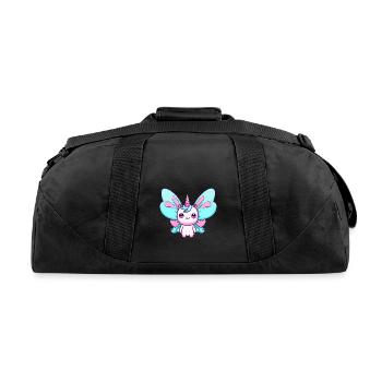 Unicorn butterfly metamorphosis - Recycled Duffel Bag - black - Back
