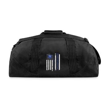 Proud Paramedic US Flag Paramedic Appreciation - Recycled Duffel Bag - black - Back