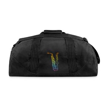 Saxophone With Music Notes - Saxophone Music Lover - Recycled Duffel Bag - black - Back