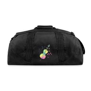 Colorful Cellist Music Notes Musical Instrument - Recycled Duffel Bag - black - Back
