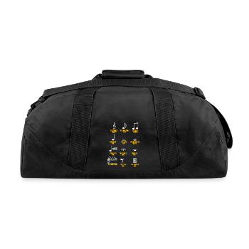 Musical Notes Symbol Definition Humor Musician - Recycled Duffel Bag - black - Back