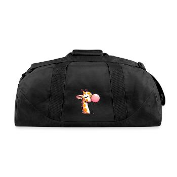 Giraffe with bubble gum - Recycled Duffel Bag - black - Back