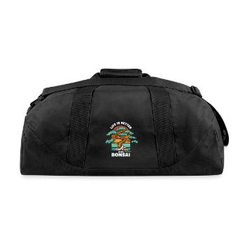 Life Is Better With Bonsai Indoor Bonsai Bonsai - Recycled Duffel Bag - black - Back