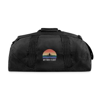 My First Flight Airplane Sunset Adventure - Recycled Duffel Bag - black - Back