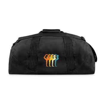 Yogi gift retro yoga - Recycled Duffel Bag - black - Back