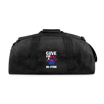 Give Me A Bi-Five Bisexual Bi Pride - Recycled Duffel Bag - black - Back