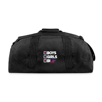 Boys Girls Bi Funny Bisexual Bi Pride Gift - Recycled Duffel Bag - black - Back