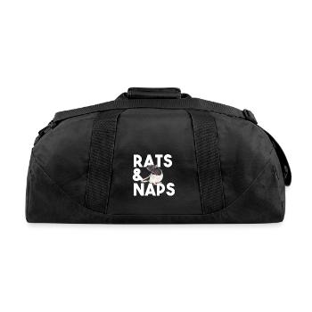 Rat Funny - Rats And Naps - Recycled Duffel Bag - black - Back