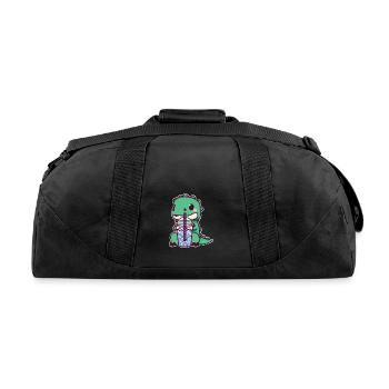 Dinosaur drinks bubble tea - Recycled Duffel Bag - black - Back