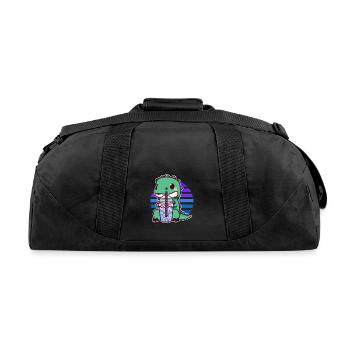 Dinosaur drinks bubble tea - Recycled Duffel Bag - black - Back