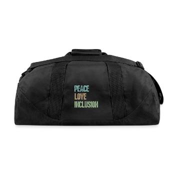 Peace Love Inclusion - Recycled Duffel Bag - black - Back