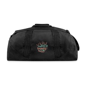 Cutest Bunny Easter - Recycled Duffel Bag - black - Back