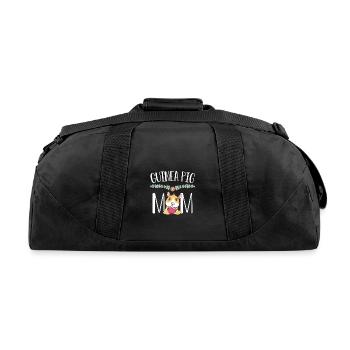 Guinea Pig Cavy Mom Wildlife Pet T Shirt - Recycled Duffel Bag - black - Back