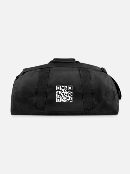 QR Code love nature saying design - Recycled Duffel Bag - black