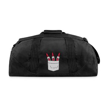 Chest bag wax crayons - Recycled Duffel Bag - black - Back