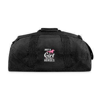 Just A Girl Who Loves Horses Funny Horse design - Recycled Duffel Bag - black - Back