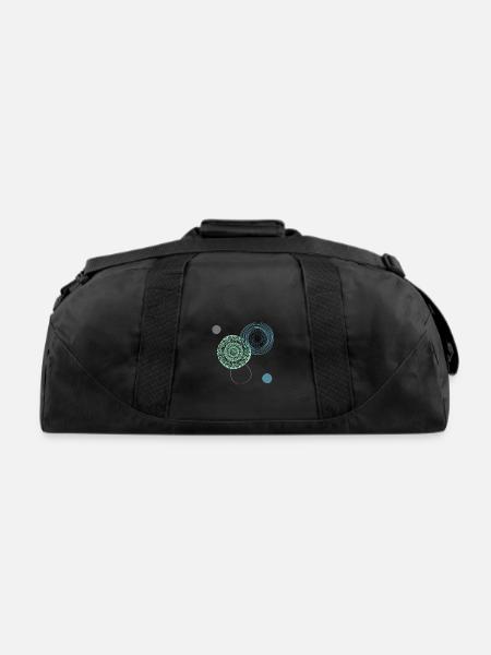 Flower of life geometric patterns - Recycled Duffel Bag - black