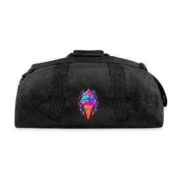 Retro Ice Cream Waffle Ice Cream for a Ice cream - Recycled Duffel Bag - black - Back