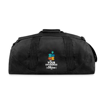 Autism Children Genial nerd autistic - Recycled Duffel Bag - black - Back