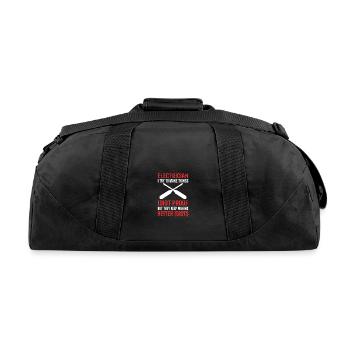 Idiot Proof Electrical Engineer Gift - Recycled Duffel Bag - black - Back