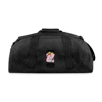 Autism elephant puzzle kids auTist - Recycled Duffel Bag - black - Back