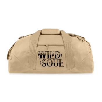 Wild Soul Flash Tattoo Style Stars and Lightning T - Recycled Duffel Bag - beige - Front