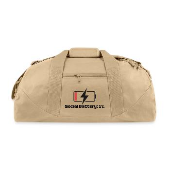 Low Battery Lightning Icon - Recycled Duffel Bag - beige - Front