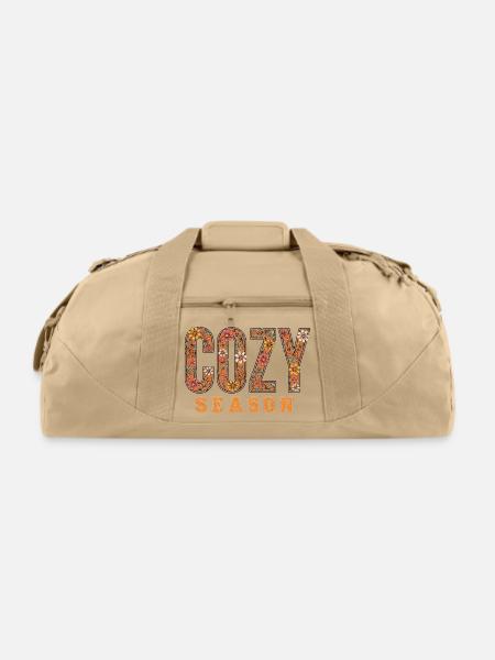 Cozy Season Floral Fall - Recycled Duffel Bag - beige