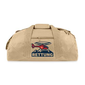 Rescue Helicopter Logo - Recycled Duffel Bag - beige - Front