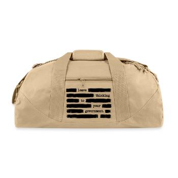 Leave Thinking To Your Government Anti Government - Recycled Duffel Bag - beige - Front