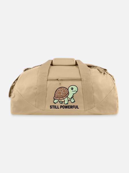 Still Powerful Turtle - Recycled Duffel Bag - beige