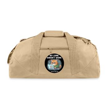 Why isn't it working?" - Recycled Duffel Bag - beige - Front