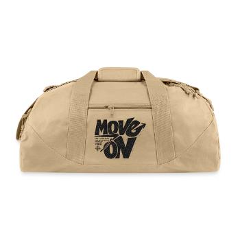 Move On Grunge Typography - Recycled Duffel Bag - beige - Front