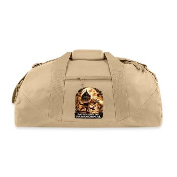 Patrolling The Paranormal Golden Retriever Shirt - Recycled Duffel Bag - beige - Front