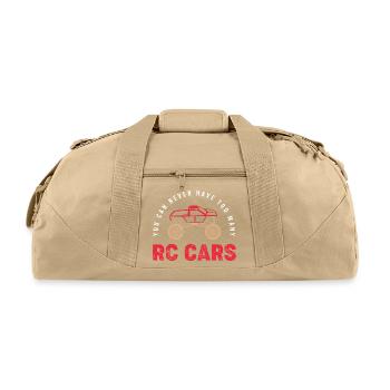 RC Car Racer Remote Control Cars - Recycled Duffel Bag - beige - Front