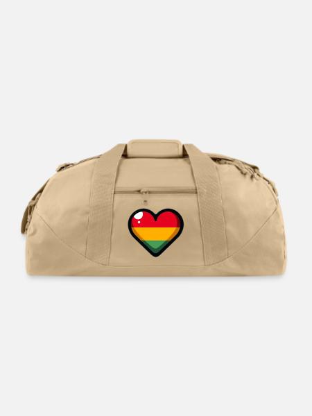 A heart with one red - Recycled Duffel Bag - beige