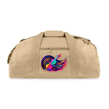 Vibrant Music Art with Colorful Violin and Notes - Recycled Duffel Bag - beige - Front