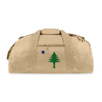 Pine tree and star 1901 flag of Maine State - Recycled Duffel Bag - beige - Front