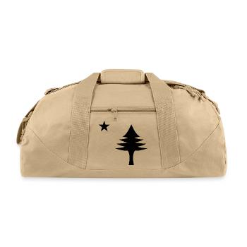 Pine tree and star 1901 flag of Maine State - Recycled Duffel Bag - beige - Front