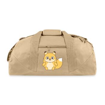 Kawaii Fox Chibi Charm - Recycled Duffel Bag - beige - Front